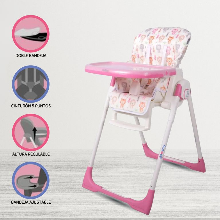 Silla de Comer Graduable NELLY PINK