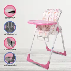 EVEZO - Silla de Comer Graduable NELLY PINK