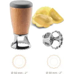 PEDRINI - Cortador de revioli 2 en 1, redondo Ø 50 mm y flor Ø 50 mm