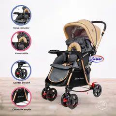 BABY HAPPY - Coche Cuna Mecedora para Bebé »FLIP» Beige