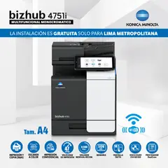 KONICA MINOLTA - IMPRESORAS MULTIFUNCIONAL LASER MONOCROMÁTICO BIZHUB 4751i