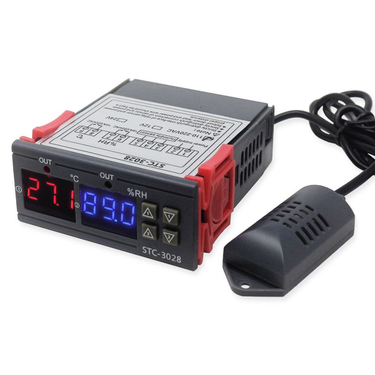 Controlador Digital de Temperatura y Humedad STC-3028 220V