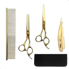 GENERICO - Combo Tijeras Profesional Peluqueria De Corte Pulir Y Navaja