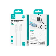 USAMS - Cable Celular rápido TypeC a TypeC PD 60W 1m Blanco KY