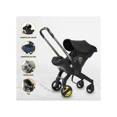 DOUX BEBE - Coche Portabebé 2 en 1 para Bebé «DONNA» Black
