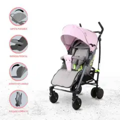 BABY GO - Coche Bastón Deportivo para Bebé «NITRO» Pink Gray