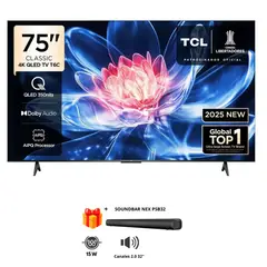 TCL - TELEVISOR QLED 75 75T6C UHD 4K SMART TV + SOUNDBAR NEX PSB3