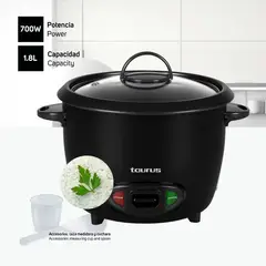 TAURUS - Olla Arrocera 1.8 Litros Negro TRC-18