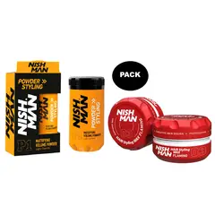 GENERICO - Pack NishMan Cera Cherry 03 Polvo Texturizador P1