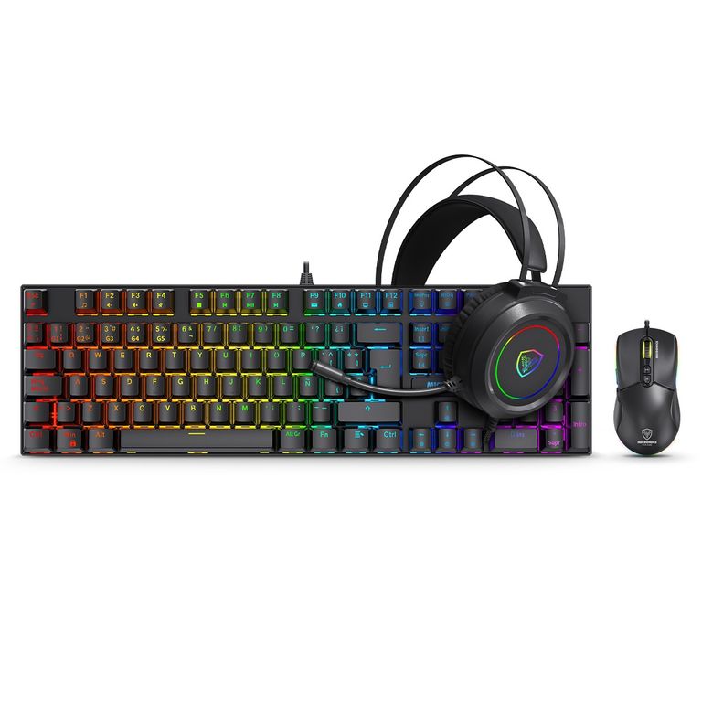 KIT GAMER TECLADO MECANICO + MOUSE + AURICULAR MIRAGE BLACK
