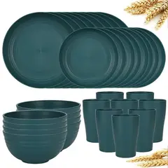 PIA COPELLO STORE - Juego de Vajilla Ecológico para 8 - 32 piezas - Verde