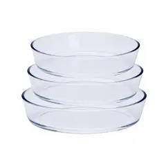PENTHA - Set 3 Fuentes Ovaladas Vidrio Borosilicato para Horno