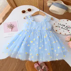 GENERICO - VESTIDO PARA BEBE CON BORDADOS FLORALES