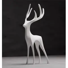 GENERICO - ADORNO EXCLUSIVO CIERVO BLANCO 23cm x 12cm x 7cm
