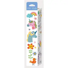HAKU YOKA - Coloreo modelo unicornio Rollo de papel + 12 crayones