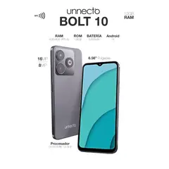 UNNECTO - Celular Bolt 10 128GB ROM + 4GB + (4GB + 4GB RAM EXTENDED) - Negro