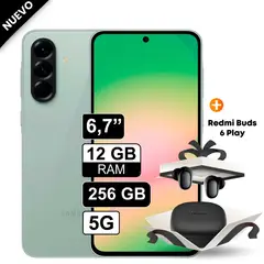 SAMSUNG - Celular Galaxy A56 5G 256GB 12GB RAM cámara 50MP frontal 12MP 67 Verde + Redmi Buds 6 Play