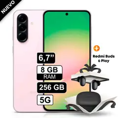 SAMSUNG - Celular Galaxy A56 5G 256GB 8GB RAM cámara 50MP frontal 12MP 67 Rosado + Redmi Buds 6 Play