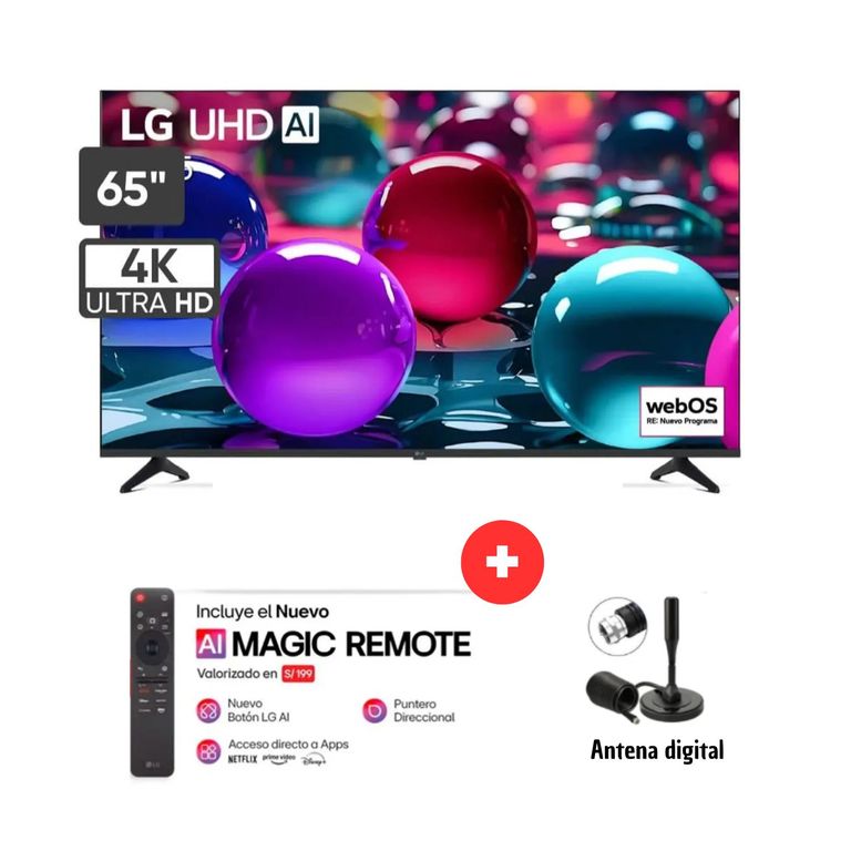 TELEVISOR 65 65UA7300PSB UHD 4K THINQ AI 2025 + CONTROL MAGIC + ANTENA DIGITAL