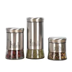 PENTHA - Frascos Vidrio para Cocina Condimentero Especiero 840ml 590ml y 390ml