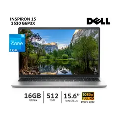 DELL - Laptop Inspiron 15 3530 Core I5 1334U 16Gb Ram/ 512Gb SSD/ 15.6 FHD/ UBUNTU 3Celdas-G6P3X