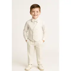 GENERICO - Traje para niño con pantalón chaleco y corbata michi en polistel