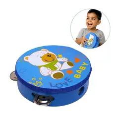 GENERICO - Pandereta Azul Infantil 20 cm con diseño para niños