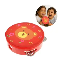 GENERICO - Pandereta Rojo Infantil 20 cm con diseño para niños