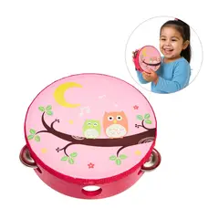 GENERICO - Pandereta Rosada Infantil 20 cm con diseño para niños