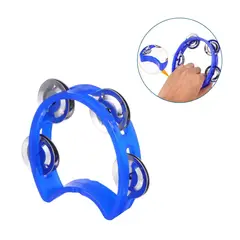 GENERICO - Pandereta Infantil Plástica 4 Chapas 10 cm - Azul