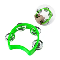 GENERICO - Pandereta Infantil Plástica 4 Chapas 10 cm - Verde