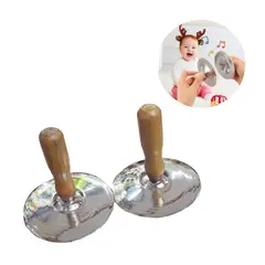 GENERICO - Mini Platillos Metálicos para Niños - 2 Pz Plateado