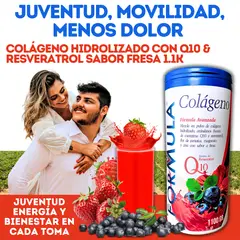 GENERICO - Colágeno Resveratrol Q10 Premium Antiedad 1Kilo 100gr Sabor Fresa
