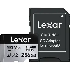 LEXAR - 256GB microSDXC Silver Plus UHS-I con adaptador SD - Alta veloc
