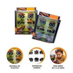 GENERICO - Pack2 Moto de Juguete Turbo Dino Y+Ligas de Regalo