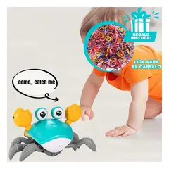 RYBIU IMPORT - Muñeco Infantil de Cangrejo Celeste Y+Ligas de Regalo