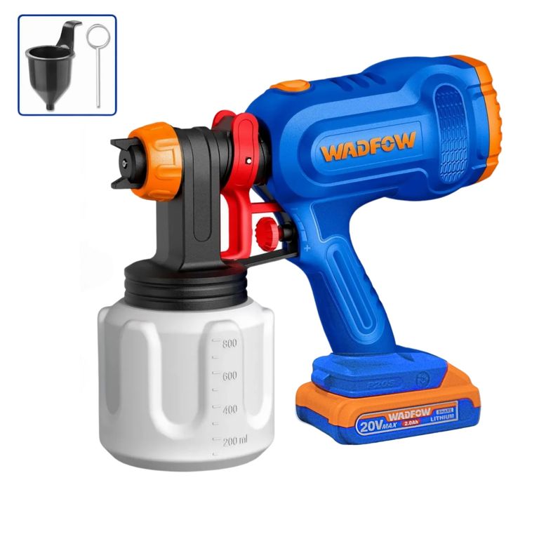PISTOLA PARA PINTAR COMPRESORA INALAMBRICA 20V FINO ACABADO WADFOW