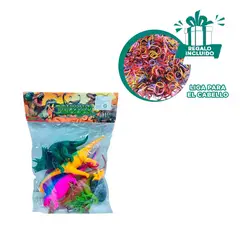 RYBIU IMPORT - Set de Juguetes de Dinosaurios de Caucho Y+Ligas de Regalo