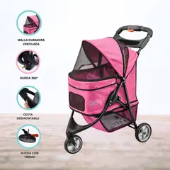 GENERICO - Coche para mascota 3 ruedas «UYWA» Pink