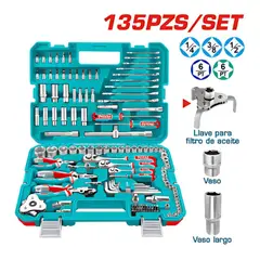 TOTAL TOOLS - Set De Herramientas Manuales 135 Pzs Industrial - THKTHP21356