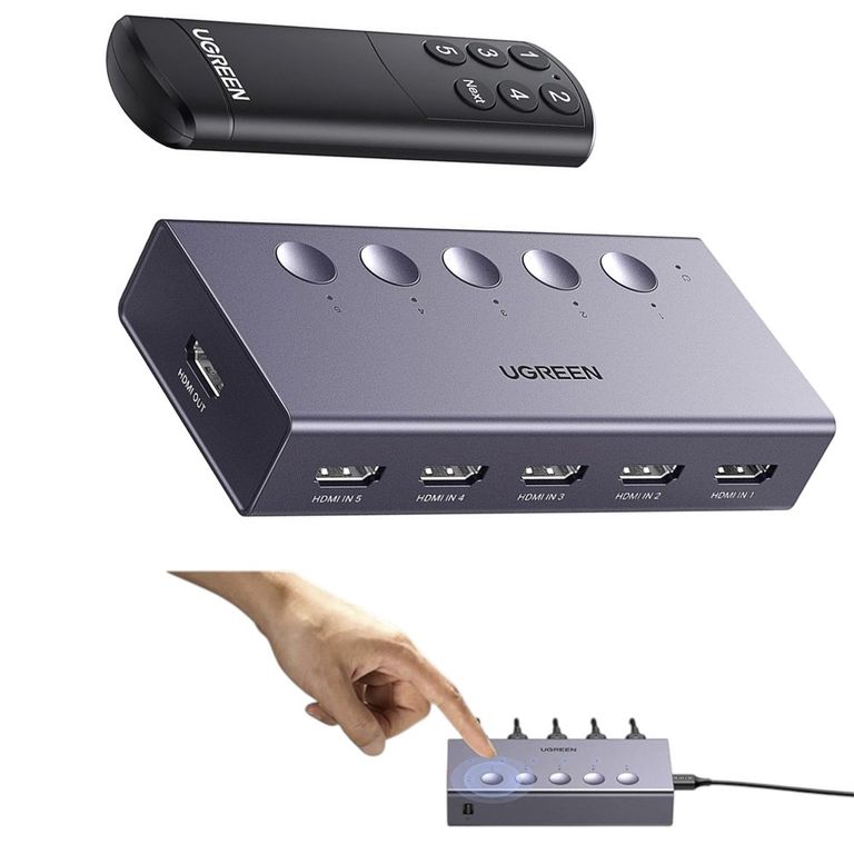 Switch Hdmi 2.0 5 Puertos 4k 60hz 3d Hdr Con Control