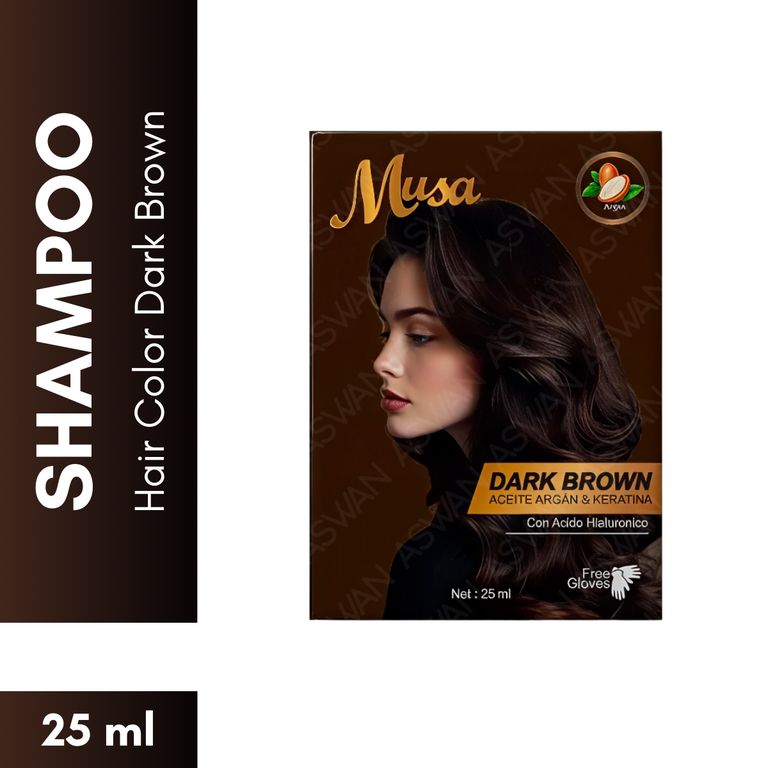 Shampoo Hair Color Dark Brown 25 ml - MUSA