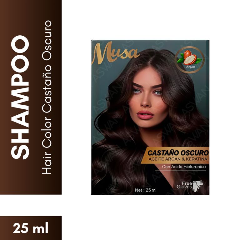 Shampoo Hair Color Castaño Oscuro 25 ml - MUSA