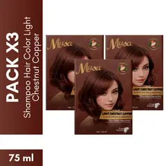 GENERICO - Pack x3 Shampoo Hair Color Light Chestnut Copper 25 ml - MUSA