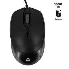 TEROS - Mouse óptico USB 1600 DPI 4 Botones TE-1222S -