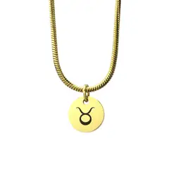 GENERICO - Collar Cadena Signo Tauro Enchapado en Oro 18k para mujer