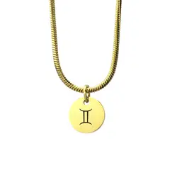 GENERICO - Collar Cadena Signo Geminis Enchapado en Oro 18k para mujer
