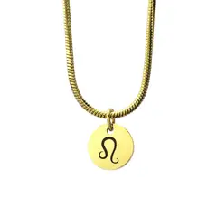 GENERICO - Collar Cadena Signo Leo Enchapado en Oro 18k para mujer