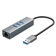 GENERICO - CableTime CB55G Hub USB 3.0 con 3 puertos USB 3.0 + Ethernet Gigabit