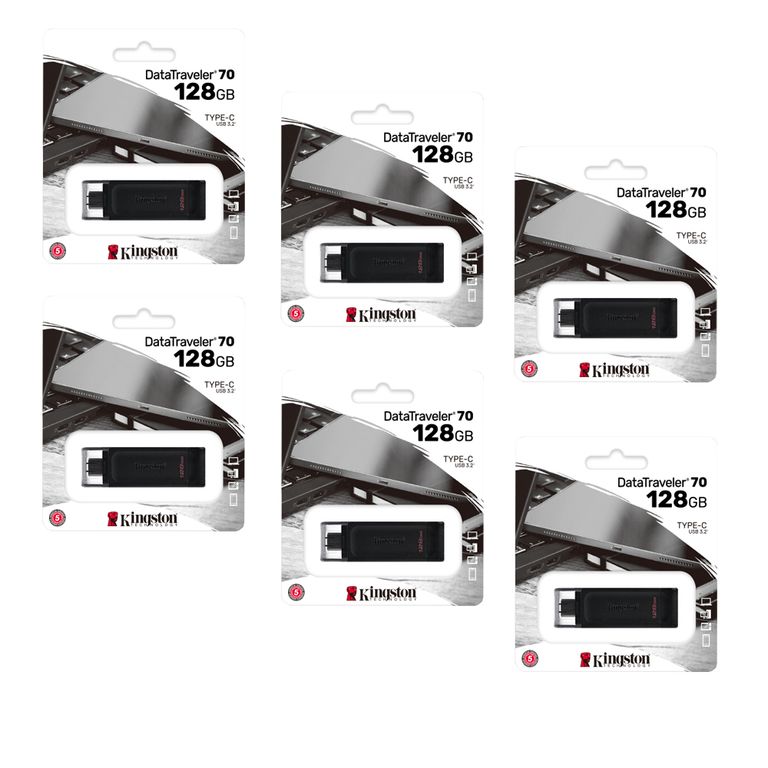 MEMORIA USB TIPO C 128GB KIT DE 6 UNIDADES